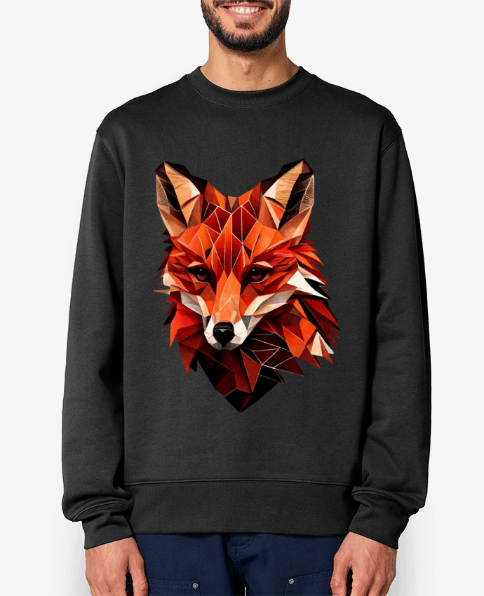 Sweat-shirt Renard stylisé, Géométrique Par KronoArt