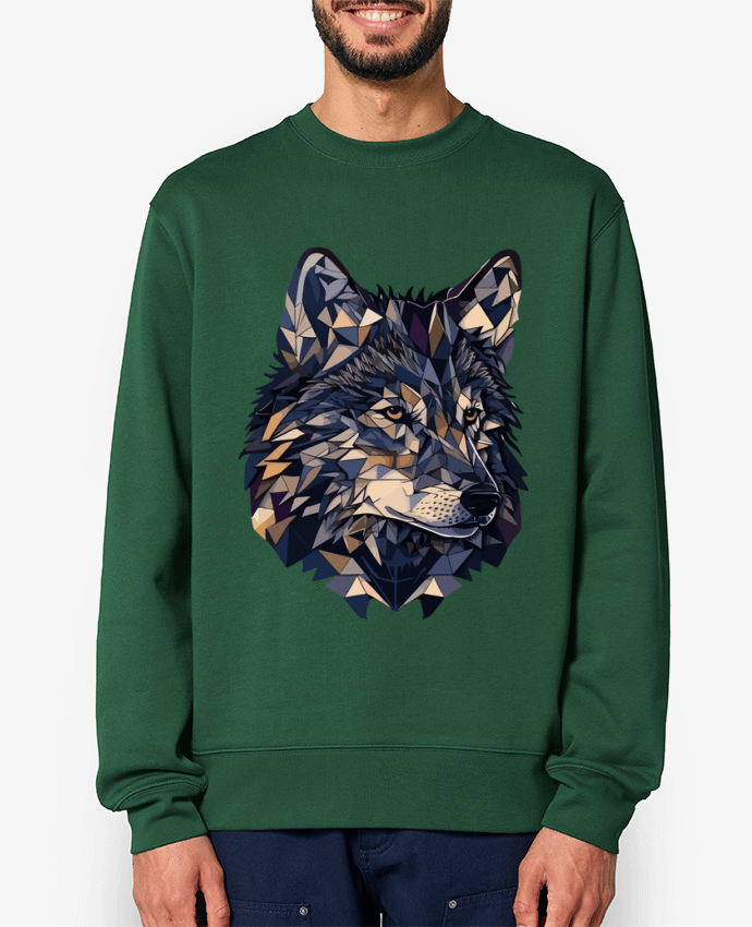 Sweat-shirt Loup stylisé, géométrique Par KronoArt