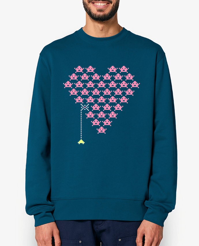 Sweat-shirt Pixel Cœur Par KronoArt