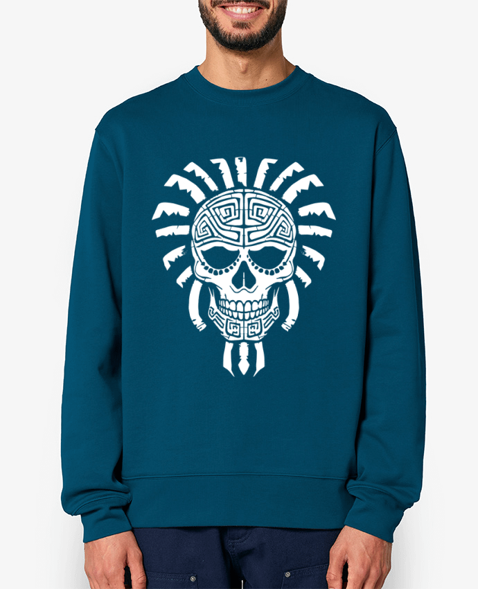 Sweat-shirt Tête de mort maya Par KronoArt