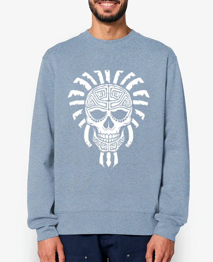 Sweat-shirt Tête de mort maya Par KronoArt