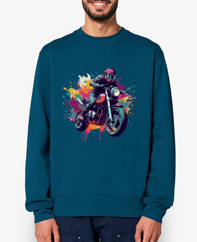 Sweat-shirt Moto avec tâche de couleur Par KronoArt