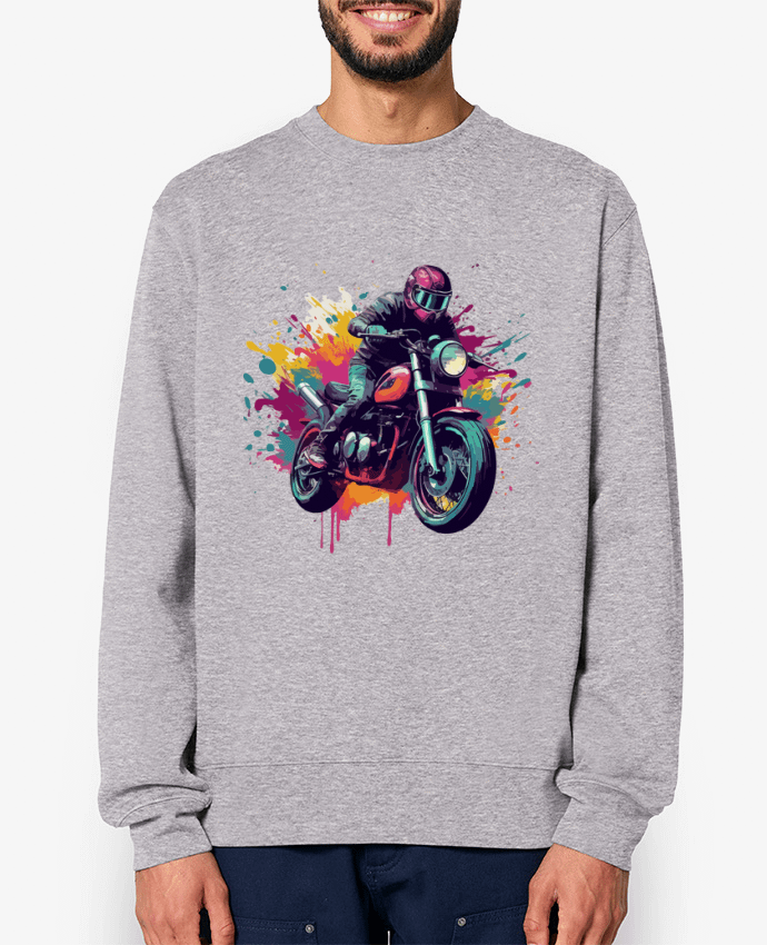 Sweat-shirt Moto avec tâche de couleur Par KronoArt