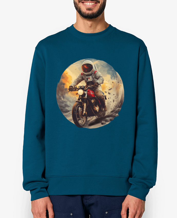 Sweat-shirt Un astronaute sur une moto Par KronoArt