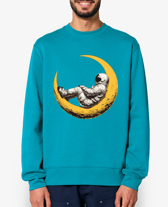 Sweat-shirt Un astronaute sur un croissant de Lune Par KronoArt