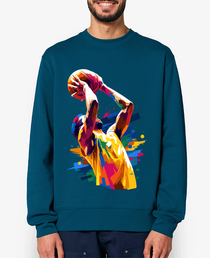 Sweat-shirt Homme qui fait du basket Par KronoArt