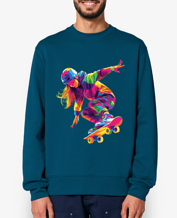 Sweat-shirt Femme qui fait du Skate Par KronoArt