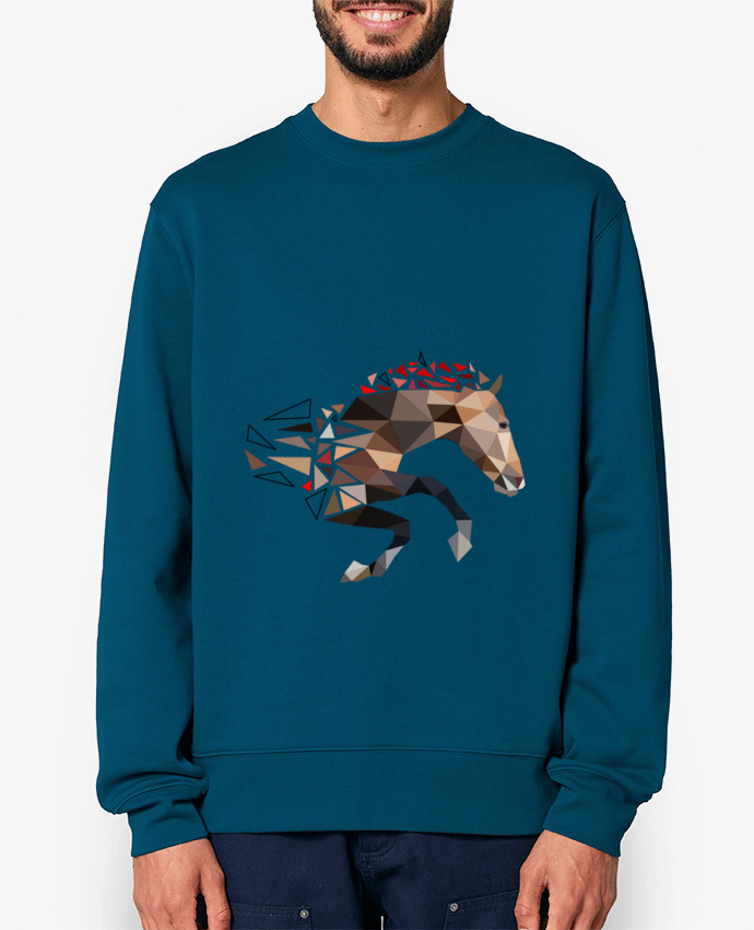 Sweat-shirt Cheval triangle géométrique design Par MozKat Studio