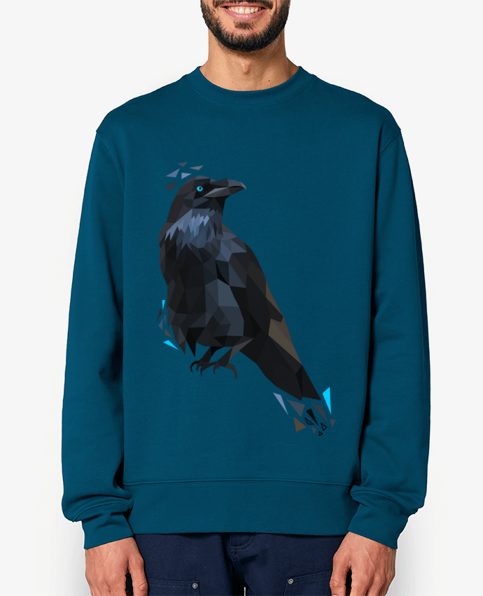 Sweat-shirt Corbeau motif géométrique Par MozKat Studio