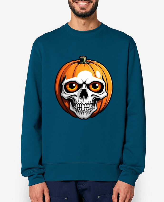 Sweat-shirt CITROUILLE AVEC CRÂNE Par 33designerarte