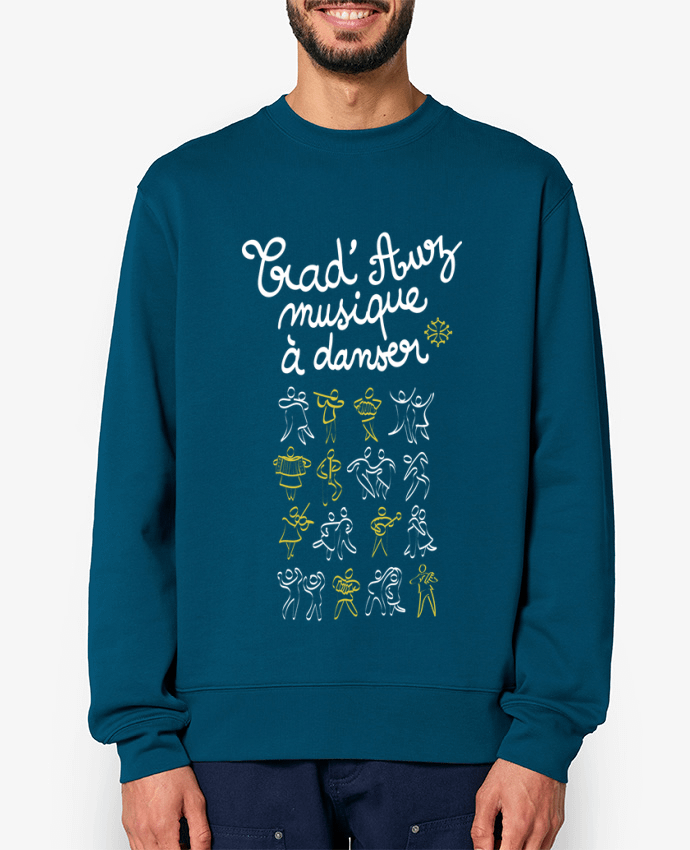 Sweat-shirt TRADAUZ BLANC ET JAUNE Par Trad'Auz