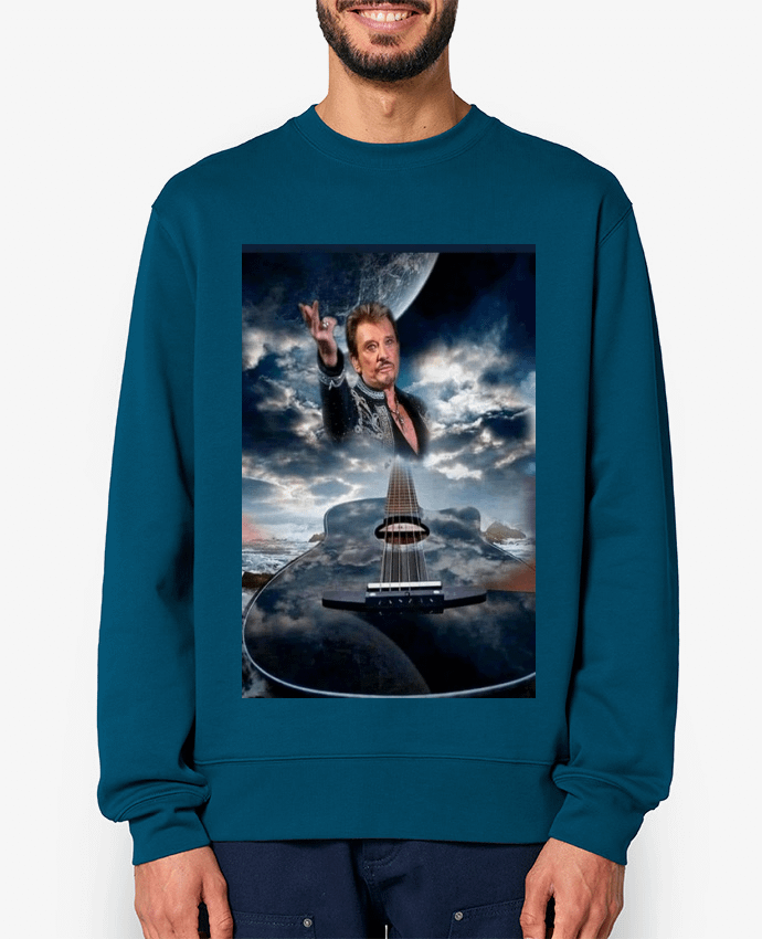 Sweat-shirt Johnny Hallyday avec Guitare Par White Tiger 60
