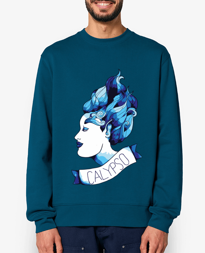 Sweat-shirt calypso grise - tatoo old school - déésse des mers Par Mello.Ve