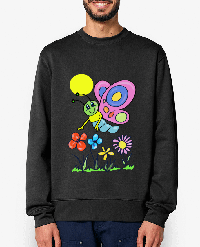 Sweat-shirt Papillon et fleurs enfant. Par Bief Designs.