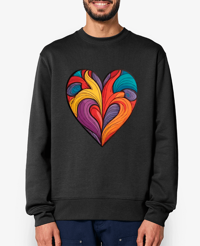 Sweat-shirt COEUR MULTICOLORE Par 33designerarte