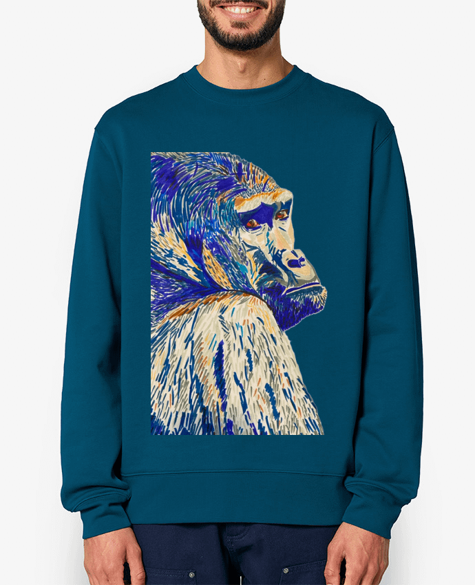Sweat-shirt Gorille aux feutres polychromes Par Eclat animalier