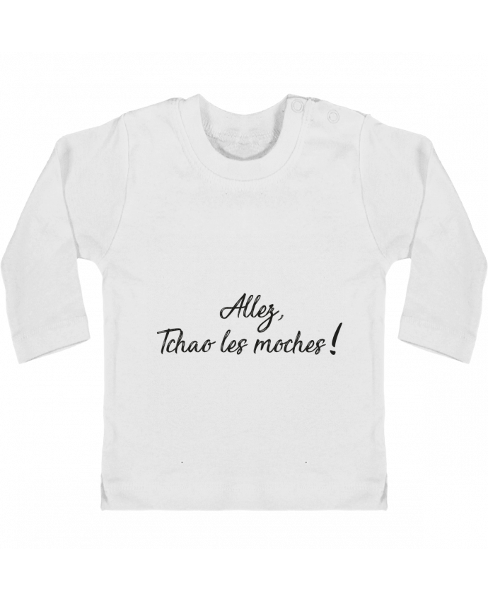 Baby T-shirt with press-studs long sleeve Allez tchao les moches ! manches longues du designer IDÉ'IN