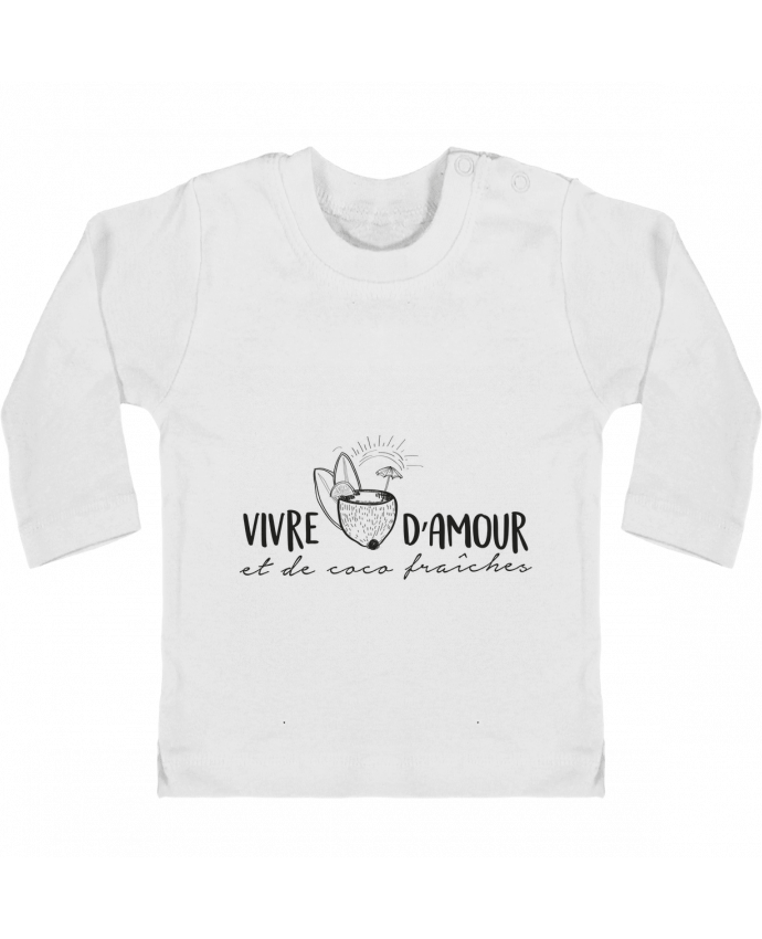 T-shirt bébé Vivre d'amour et d'eau fraîche ! manches longues du designer IDÉ'IN