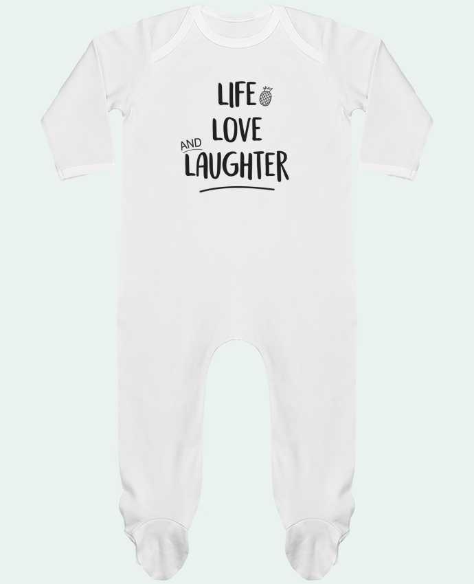 Baby Sleeper long sleeves Contrast Life, love and laughter... by IDÉ'IN