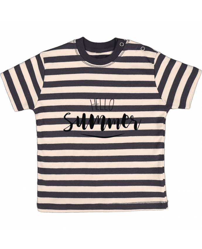 T-shirt baby with stripes Hello Summer ! by IDÉ'IN
