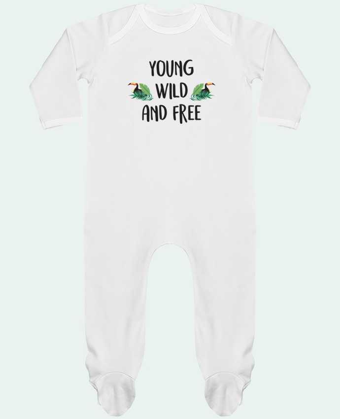 Baby Sleeper long sleeves Contrast Young, Wild and Free by IDÉ'IN