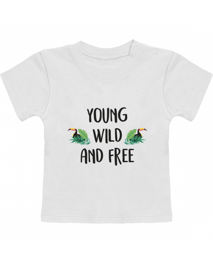 T-shirt bébé Young, Wild and Free manches courtes du designer IDÉ'IN