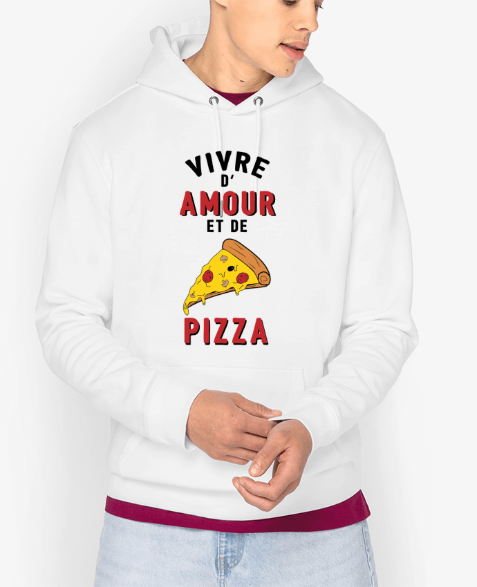 Hoodie Vivre d'amour et de pizza Par tunetoo