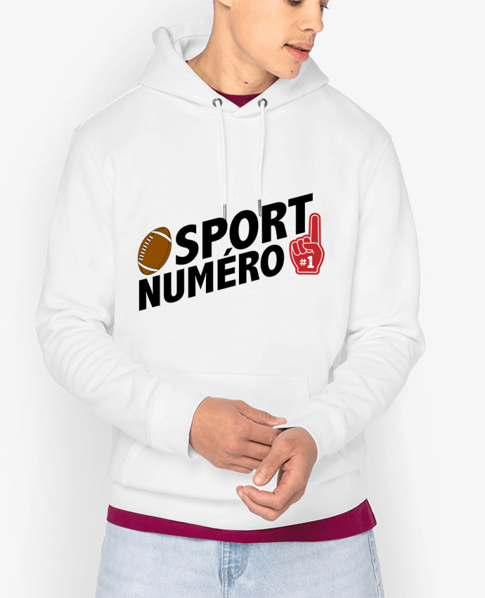 Hoodie Sport numéro 1 Rugby Par tunetoo