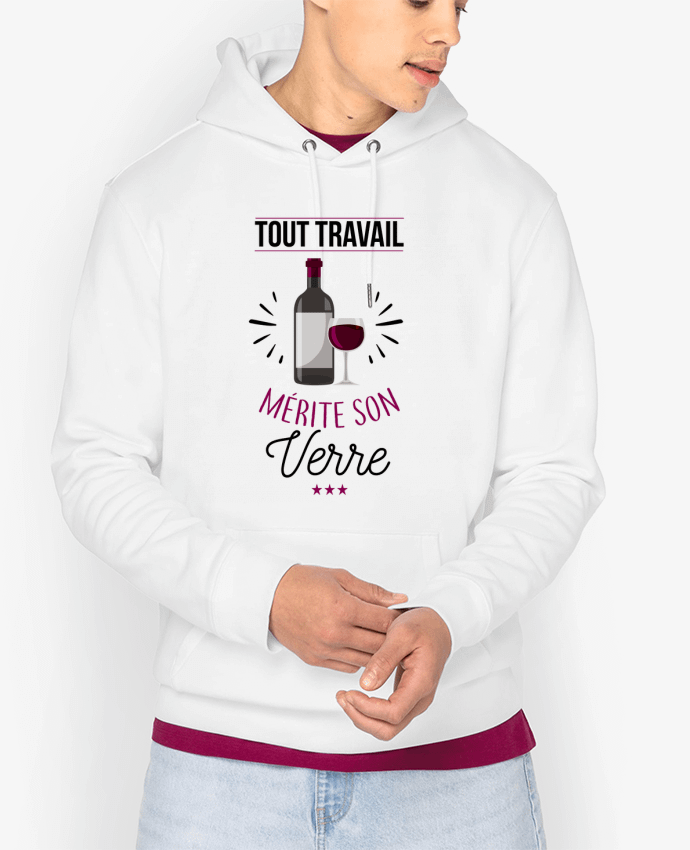 Hoodie Tout travail mérite son verre Par La boutique de Laura