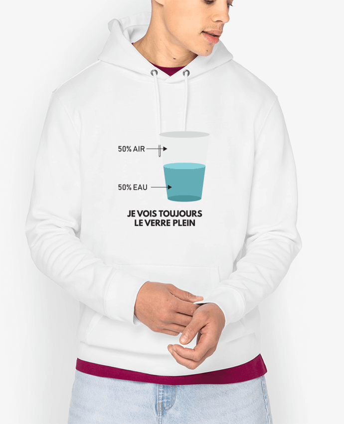 Hoodie Toujours voir le verre plein Par tunetoo