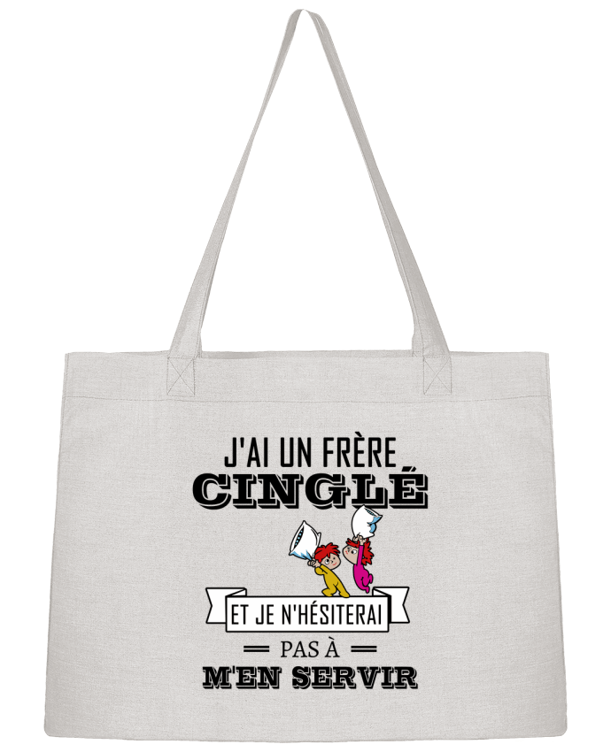 Sac Shopping J'ai un frère cinglé et je n'hésiterai pas à m'en servir par tunetoo