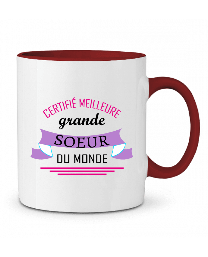 Two-tone Ceramic Mug Certifié meilleure grande sœur du monde tunetoo