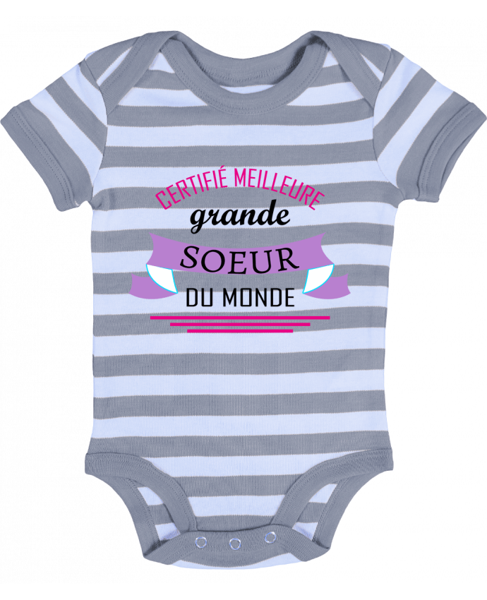 Baby Body striped Certifié meilleure grande sœur du monde - tunetoo