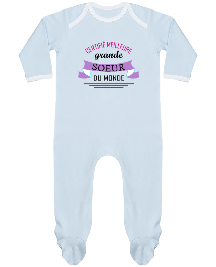 Baby Sleeper long sleeves Contrast Certifié meilleure grande sœur du monde by tunetoo