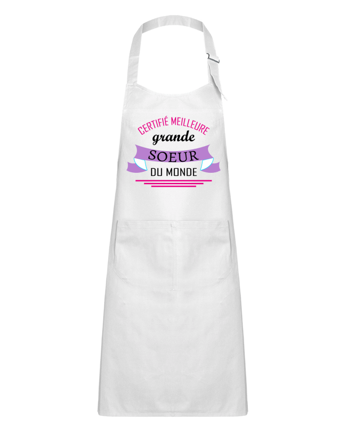 Kids chef pocket apron Certifié meilleure grande sœur du monde by tunetoo
