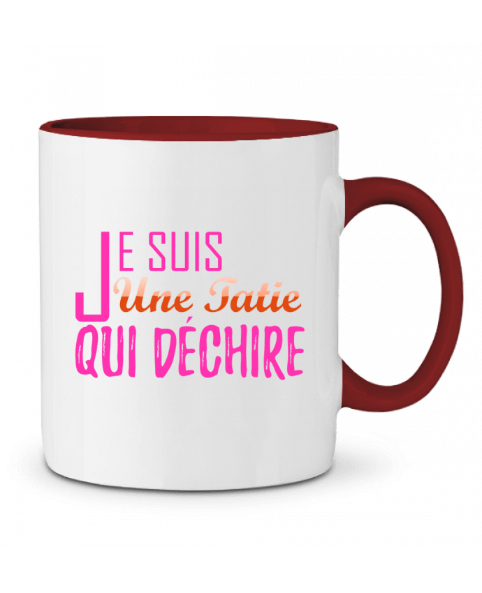 Mug bicolore Je suis une tatie qui déchire tunetoo