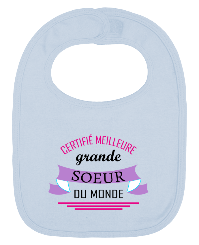 Baby Bib plain and contrast Certifié meilleure grande sœur du monde by tunetoo
