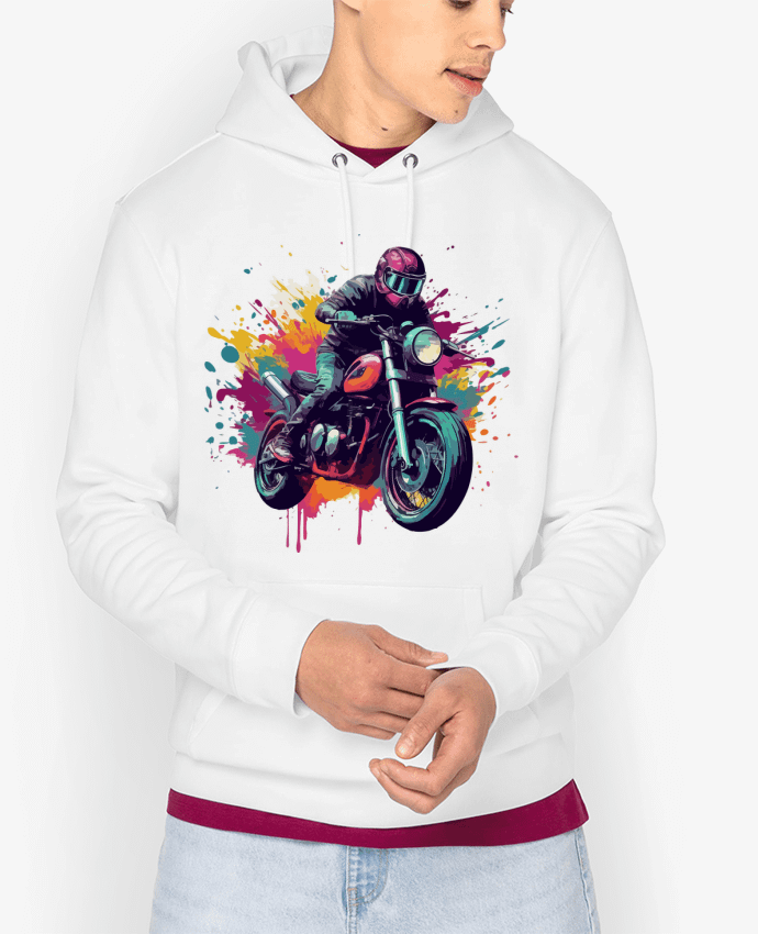 Hoodie Moto avec tâche de couleur Par KronoArt