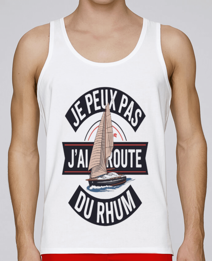 Débardeur homme je peux pas j'ai route du rhum par bwilfy 100% coton bio