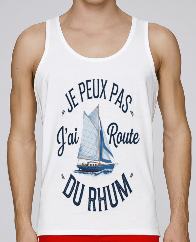 Débardeur homme je peux pas j'ai route du rhum par bwilfy 100% coton bio