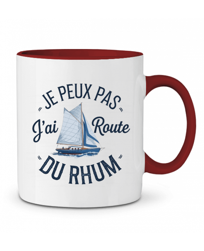 Mug bicolore je peux pas j'ai route du rhum bwilfy