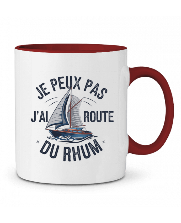 Mug bicolore je peux pas j'ai route du rhum bwilfy