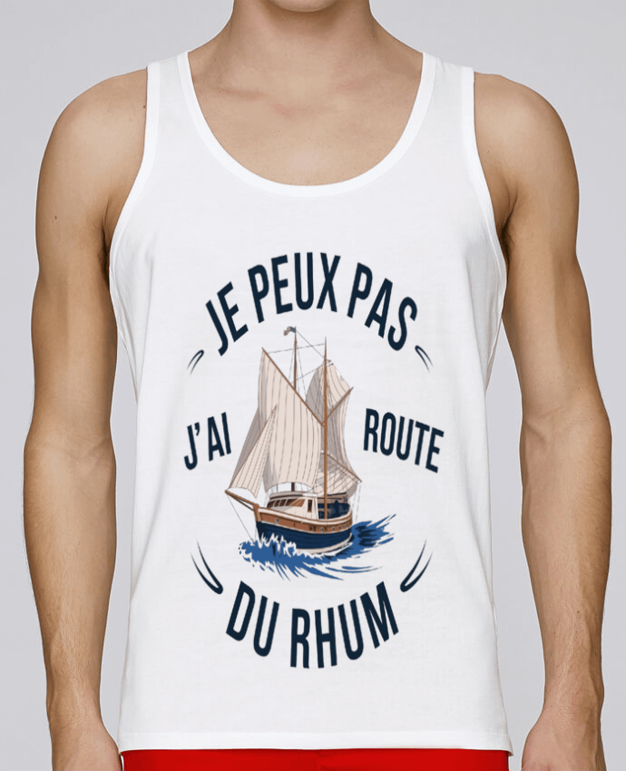 Débardeur homme je peux pas j'ai route du rhum par bwilfy 100% coton bio