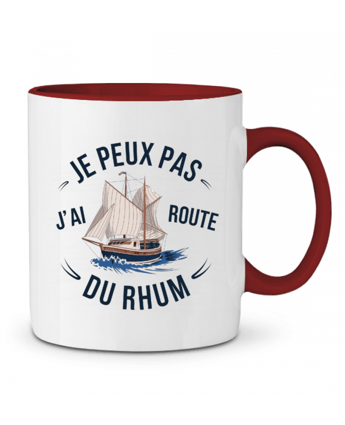 Mug bicolore je peux pas j'ai route du rhum bwilfy