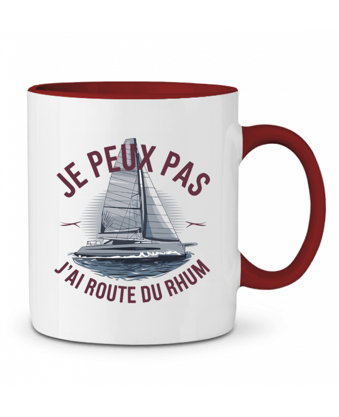 Mug bicolore je peux pas j'ai route du rhum bwilfy