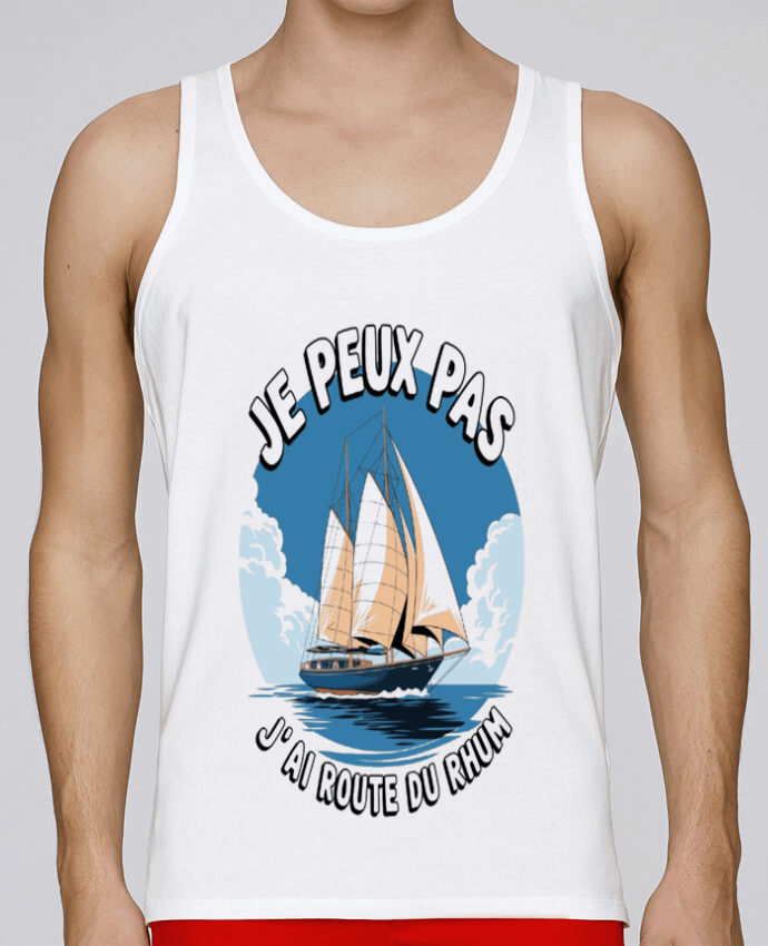 Débardeur homme je peux pas j'ai route du rhum par bwilfy 100% coton bio