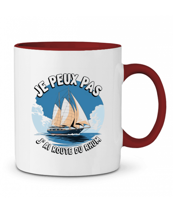 Mug bicolore je peux pas j'ai route du rhum bwilfy
