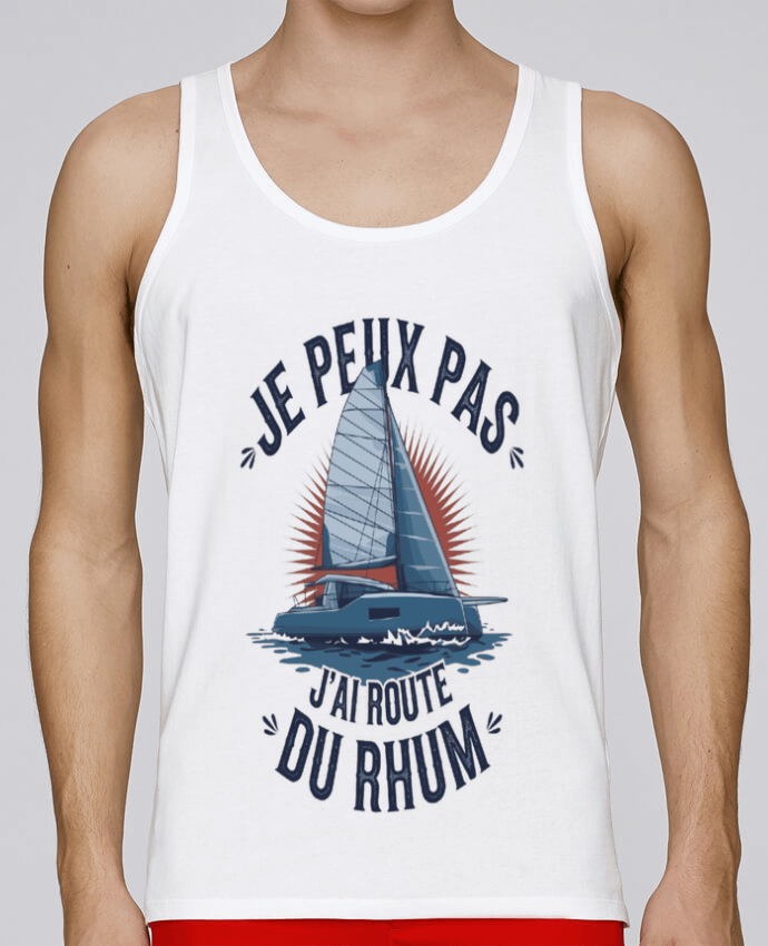 Débardeur homme je peux pas j'ai route du rhum par bwilfy 100% coton bio