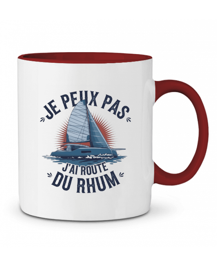 Mug bicolore je peux pas j'ai route du rhum bwilfy