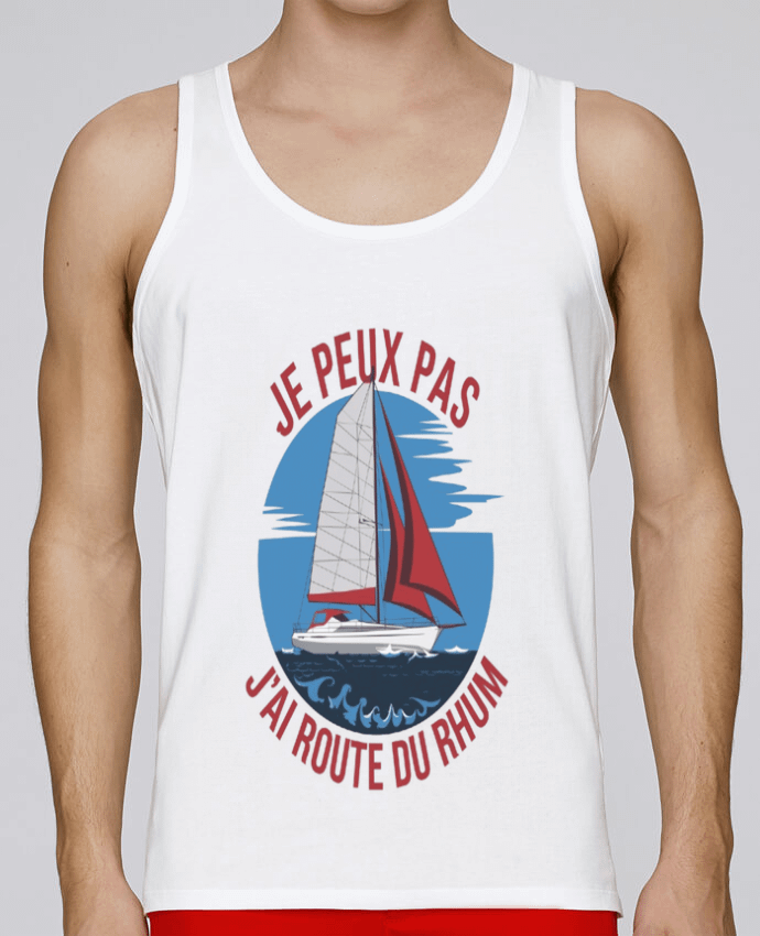 Débardeur homme je peux pas j'ai route du rhum par bwilfy 100% coton bio